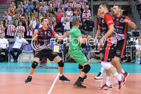  17.04.2016 KRAKOW <br />SIATKOWKA MEZCZYZN LIGA MISTRZOW FINAL FOUR 2016 CHAMPIONS LEAGUE <br />2016 CEV DenizBank Volleyball Men Champions League Final Four season 2015/2016<br />MECZ O 3. MIEJSCE Third place match <br />MECZ ASSECO RESOVIA RZESZOW - CUCINE LUBE CIVITANOVA <br />N/Z OLIEG ACHREM ( ALEH AKHREM ) RADOSC EMOCJE <br /> 