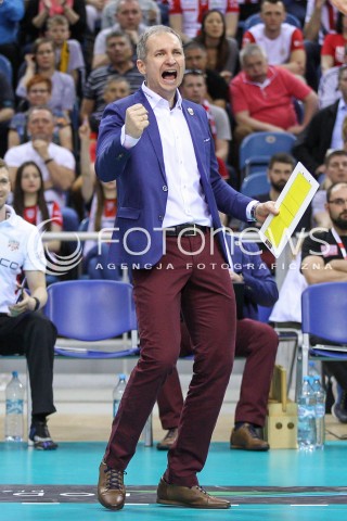  17.04.2016 KRAKOW <br />SIATKOWKA MEZCZYZN LIGA MISTRZOW FINAL FOUR 2016 CHAMPIONS LEAGUE <br />2016 CEV DenizBank Volleyball Men Champions League Final Four season 2015/2016<br />MECZ O 3. MIEJSCE Third place match <br />MECZ ASSECO RESOVIA RZESZOW - CUCINE LUBE CIVITANOVA <br />N/Z ANDRZEJ KOWAL - I TRENER ( HEAD COACH ) SYLWETKA RADOSC EMOCJE <br /> 