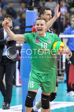  17.04.2016 KRAKOW <br />SIATKOWKA MEZCZYZN LIGA MISTRZOW FINAL FOUR 2016 CHAMPIONS LEAGUE <br />2016 CEV DenizBank Volleyball Men Champions League Final Four season 2015/2016<br />MECZ O 3. MIEJSCE Third place match <br />MECZ ASSECO RESOVIA RZESZOW - CUCINE LUBE CIVITANOVA <br />N/Z DAMIAN WOJTASZEK RADOSC EMOCJE SYLWETKA <br /> 