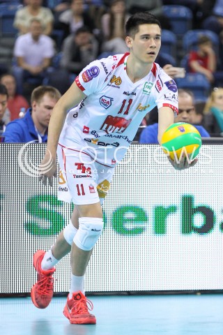  17.04.2016 KRAKOW <br />SIATKOWKA MEZCZYZN LIGA MISTRZOW FINAL FOUR 2016 CHAMPIONS LEAGUE <br />2016 CEV DenizBank Volleyball Men Champions League Final Four season 2015/2016<br />MECZ O 3. MIEJSCE Third place match <br />MECZ ASSECO RESOVIA RZESZOW - CUCINE LUBE CIVITANOVA <br />N/Z MICAH CHRISTENSON SYLWETKA <br /> 