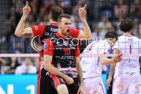  17.04.2016 KRAKOW <br />SIATKOWKA MEZCZYZN LIGA MISTRZOW FINAL FOUR 2016 CHAMPIONS LEAGUE <br />2016 CEV DenizBank Volleyball Men Champions League Final Four season 2015/2016<br />MECZ O 3. MIEJSCE Third place match <br />MECZ ASSECO RESOVIA RZESZOW - CUCINE LUBE CIVITANOVA <br />N/Z RUSSELL HOLMES RADOSC EMOCJE SYLWETKA <br /> 