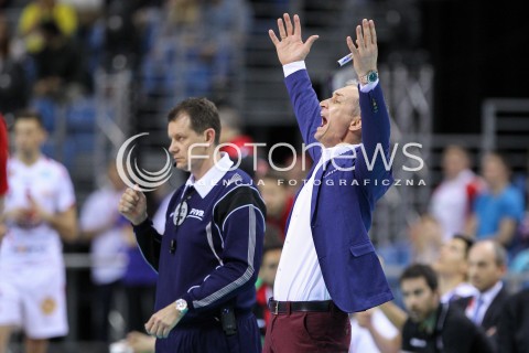  17.04.2016 KRAKOW <br />SIATKOWKA MEZCZYZN LIGA MISTRZOW FINAL FOUR 2016 CHAMPIONS LEAGUE <br />2016 CEV DenizBank Volleyball Men Champions League Final Four season 2015/2016<br />MECZ O 3. MIEJSCE Third place match <br />MECZ ASSECO RESOVIA RZESZOW - CUCINE LUBE CIVITANOVA <br />N/Z ANDRZEJ KOWAL - I TRENER ( HEAD COACH ) ZLOSC EMOCJE RADOSC EMOCJE SYLWETKA <br /> 