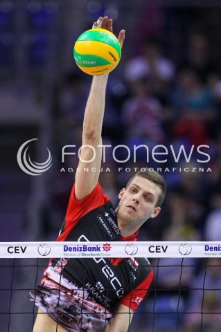  17.04.2016 KRAKOW <br />SIATKOWKA MEZCZYZN LIGA MISTRZOW FINAL FOUR 2016 CHAMPIONS LEAGUE <br />2016 CEV DenizBank Volleyball Men Champions League Final Four season 2015/2016<br />MECZ O 3. MIEJSCE Third place match <br />MECZ ASSECO RESOVIA RZESZOW - CUCINE LUBE CIVITANOVA <br />N/Z DMYTRO PASHYTSKYY ( PASZYCKI ) SYLWETKA ATAK<br /> 