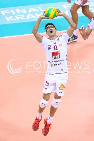  17.04.2016 KRAKOW <br />SIATKOWKA MEZCZYZN LIGA MISTRZOW FINAL FOUR 2016 CHAMPIONS LEAGUE <br />2016 CEV DenizBank Volleyball Men Champions League Final Four season 2015/2016<br />MECZ O 3. MIEJSCE Third place match <br />MECZ ASSECO RESOVIA RZESZOW - CUCINE LUBE CIVITANOVA <br />N/Z MICAH CHRISTENSON SYLWETKA <br /> 