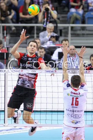  17.04.2016 KRAKOW <br />SIATKOWKA MEZCZYZN LIGA MISTRZOW FINAL FOUR 2016 CHAMPIONS LEAGUE <br />2016 CEV DenizBank Volleyball Men Champions League Final Four season 2015/2016<br />MECZ O 3. MIEJSCE Third place match <br />MECZ ASSECO RESOVIA RZESZOW - CUCINE LUBE CIVITANOVA <br />N/Z BARTOSZ KUREK <br /> 