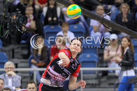  17.04.2016 KRAKOW <br />SIATKOWKA MEZCZYZN LIGA MISTRZOW FINAL FOUR 2016 CHAMPIONS LEAGUE <br />2016 CEV DenizBank Volleyball Men Champions League Final Four season 2015/2016<br />MECZ O 3. MIEJSCE Third place match <br />MECZ ASSECO RESOVIA RZESZOW - CUCINE LUBE CIVITANOVA <br />N/Z BARTOSZ KUREK SYLWETKA ZAGRYWKA ATAK<br /> 