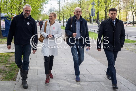 20.04.2016 WARSZAWA<br /> KONFERENCJA LIDEROW OPOZYCJI W SPRAWIE MARSZU 7 MAJA<br /> N/Z MATEUSZ KIJOWSKI BARBARA NOWACKA RYSZARD PETRU<br />  