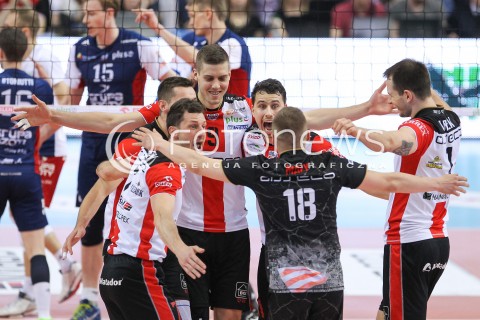  26.04.2016 RZESZOW<br />SIATKOWKA PLUSLIGA 2015/2016 MEN VOLLEYBALL POLAND POLISH PLUS LIGA LEAGUE SEASON 2015/2016 FINAL MATCH - MECZ NR 3<br />MECZ ASSECO RESOVIA RZESZOW - ZAKSA KEDZIERZYN KOZLE<br />N/Z FABIAN DRZYZGA DMYTRO PASHYTSKYY ( PASZYCKI ) OLIEG ACHREM ( ALEH AKHREM ) RADOSC EMOCJE <br /> 