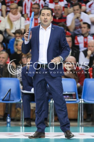  26.04.2016 RZESZOW<br />SIATKOWKA PLUSLIGA 2015/2016 MEN VOLLEYBALL POLAND POLISH PLUS LIGA LEAGUE SEASON 2015/2016 FINAL MATCH - MECZ NR 3<br />MECZ ASSECO RESOVIA RZESZOW - ZAKSA KEDZIERZYN KOZLE<br />N/Z FERDINANDO DE GIORGI - I TRENER ( HEAD COACH ) SYLWETKA<br /> 