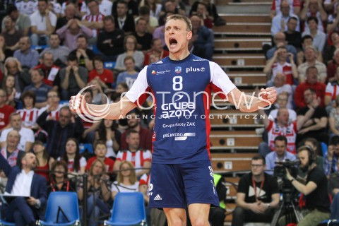  26.04.2016 RZESZOW<br />SIATKOWKA PLUSLIGA 2015/2016 MEN VOLLEYBALL POLAND POLISH PLUS LIGA LEAGUE SEASON 2015/2016 FINAL MATCH - MECZ NR 3<br />MECZ ASSECO RESOVIA RZESZOW - ZAKSA KEDZIERZYN KOZLE<br />N/Z JURIJ GLADYR RADOSC EMOCJE SYLWETKA <br /> 