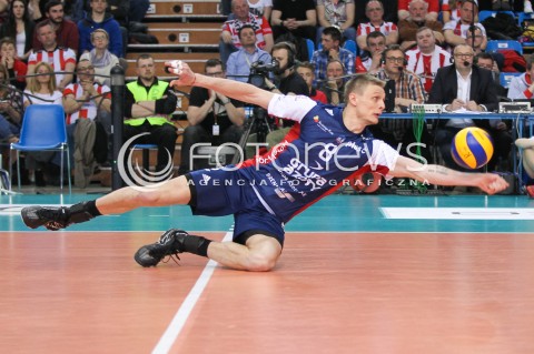  26.04.2016 RZESZOW<br />SIATKOWKA PLUSLIGA 2015/2016 MEN VOLLEYBALL POLAND POLISH PLUS LIGA LEAGUE SEASON 2015/2016 FINAL MATCH - MECZ NR 3<br />MECZ ASSECO RESOVIA RZESZOW - ZAKSA KEDZIERZYN KOZLE<br />N/Z JURIJ GLADYR OBRONA SYLWETKA <br /> 