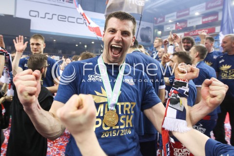  26.04.2016 RZESZOW<br />SIATKOWKA PLUSLIGA 2015/2016 MEN VOLLEYBALL POLAND POLISH PLUS LIGA LEAGUE SEASON 2015/2016 FINAL MATCH - MECZ NR 3<br />MECZ ASSECO RESOVIA RZESZOW - ZAKSA KEDZIERZYN KOZLE<br />N/Z GRZEGORZ BOCIEK RADOSC EMOCJE <br /> 