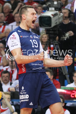  26.04.2016 RZESZOW<br />SIATKOWKA PLUSLIGA 2015/2016 MEN VOLLEYBALL POLAND POLISH PLUS LIGA LEAGUE SEASON 2015/2016 FINAL MATCH - MECZ NR 3<br />MECZ ASSECO RESOVIA RZESZOW - ZAKSA KEDZIERZYN KOZLE<br />N/Z PATRYK CZARNOWSKI RADOSC EMOCJE SYLWETKA <br /> 