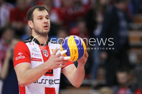  26.04.2016 RZESZOW<br />SIATKOWKA PLUSLIGA 2015/2016 MEN VOLLEYBALL POLAND POLISH PLUS LIGA LEAGUE SEASON 2015/2016 FINAL MATCH - MECZ NR 3<br />MECZ ASSECO RESOVIA RZESZOW - ZAKSA KEDZIERZYN KOZLE<br />N/Z DOMINIK WITCZAK SYLWETKA <br /> 