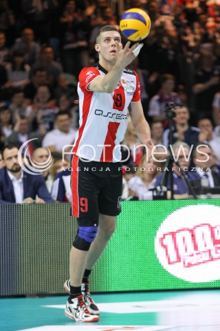 26.04.2016 RZESZOW<br />SIATKOWKA PLUSLIGA 2015/2016 MEN VOLLEYBALL POLAND POLISH PLUS LIGA LEAGUE SEASON 2015/2016 FINAL MATCH - MECZ NR 3<br />MECZ ASSECO RESOVIA RZESZOW - ZAKSA KEDZIERZYN KOZLE<br />N/Z DMYTRO PASHYTSKYY ( PASZYCKI ) SYLWETKA <br /> 