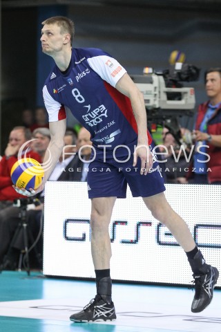  26.04.2016 RZESZOW<br />SIATKOWKA PLUSLIGA 2015/2016 MEN VOLLEYBALL POLAND POLISH PLUS LIGA LEAGUE SEASON 2015/2016 FINAL MATCH - MECZ NR 3<br />MECZ ASSECO RESOVIA RZESZOW - ZAKSA KEDZIERZYN KOZLE<br />N/Z JURIJ GLADYR SYLWETKA <br /> 