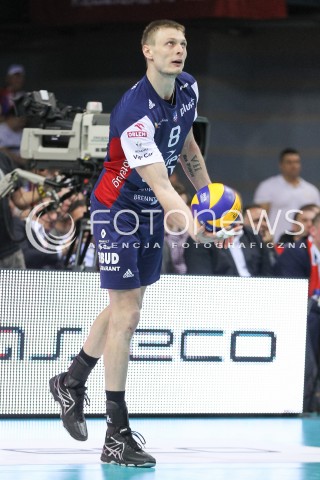  26.04.2016 RZESZOW<br />SIATKOWKA PLUSLIGA 2015/2016 MEN VOLLEYBALL POLAND POLISH PLUS LIGA LEAGUE SEASON 2015/2016 FINAL MATCH - MECZ NR 3<br />MECZ ASSECO RESOVIA RZESZOW - ZAKSA KEDZIERZYN KOZLE<br />N/Z JURIJ GLADYR SYLWETKA <br /> 