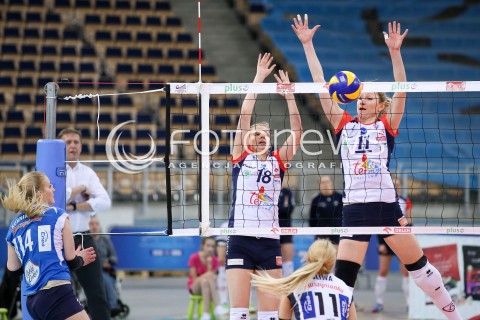  28.04.2016 LODZ SIATKOWKA ORLEN LIGA DRUGA RUNDA PLAY OFF SEZON 2015/2016 <br />
BEEF MASTER BUDOWLANI LODZ - POLSKI CUKIER MUSZYNIANKA ENEA <br />
N/Z SYLWIA PYCIA PAVLA VINCOUROVA<br />
 