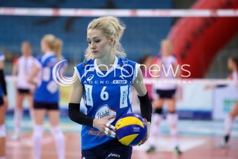  28.04.2016 LODZ SIATKOWKA ORLEN LIGA DRUGA RUNDA PLAY OFF SEZON 2015/2016 <br />
BEEF MASTER BUDOWLANI LODZ - POLSKI CUKIER MUSZYNIANKA ENEA <br />
N/Z ANNA GREJMAN SYLWETKA<br />
 