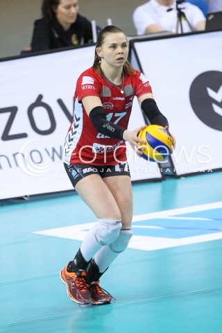  29.04.2016 RZESZOW<br />SIATKOWKA ORLEN LIGA 2015/2016 WOMEN VOLLEYBALL POLAND POLISH ORLENLIGA LEAGUE SEASON 2015/2016<br />MECZ DEVELOPRES SKYRES RZESZOW - KSZO OSTROWIEC <br />N/Z AGATA SKIBA SYLWETKA <br /> 