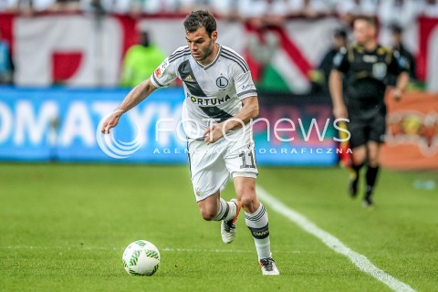  08.05.2016 WARSZAWA PILKA NOZNA <br />FOOTBALL EKSTRAKLASA STADION LEGII<br />MECZ LEGIA WARSZAWA - PIAST GLIWICE<br />N/Z NEMANJA NIKOLIC SYLWETKA<br /> 
