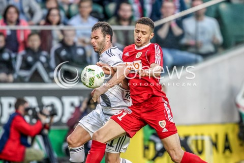  08.05.2016 WARSZAWA PILKA NOZNA <br />FOOTBALL EKSTRAKLASA STADION LEGII<br />MECZ LEGIA WARSZAWA - PIAST GLIWICE<br />N/Z NEMANJA NIKOLIC HEBERT SILVA SANTOS<br /> 