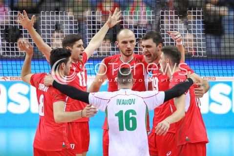  17.05.2016 KRAKOW (TAURON ARENA) <br />XIV MEMORIAL HUBERTA JERZEGO WAGNERA <br />MECZ POLSKA - BULGARIA ( MATCH POLAND - BULGARIA ) <br />N/Z NIKOLAY PENCHEV ( NIKOLAJ PENCZEV ) TEODOR TODOROV TSVETAN SOKOLOV RADOSC EMOCJE <br /> 