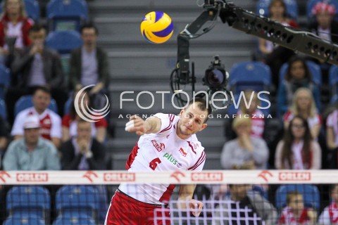  17.05.2016 KRAKOW (TAURON ARENA) <br />XIV MEMORIAL HUBERTA JERZEGO WAGNERA <br />MECZ POLSKA - BULGARIA ( MATCH POLAND - BULGARIA ) <br />N/Z BARTOSZ KUREK SYLWETKA ZAGRYWKA<br /> 