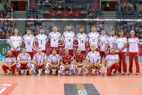  17.05.2016 KRAKOW (TAURON ARENA) <br />XIV MEMORIAL HUBERTA JERZEGO WAGNERA <br />MECZ POLSKA - BULGARIA ( MATCH POLAND - BULGARIA ) <br />N/Z REPREZENTACJA POLSKI ZDJECIE GRUPOWE GROUP PHOTO GRUPOWKA TEAM<br /> 