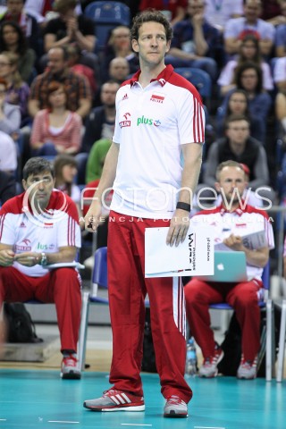  17.05.2016 KRAKOW (TAURON ARENA) <br />XIV MEMORIAL HUBERTA JERZEGO WAGNERA <br />MECZ POLSKA - BULGARIA ( MATCH POLAND - BULGARIA ) <br />N/Z STEPHANE ANTIGA - I TRENER ( HEAD COACH ) SYLWETKA <br /> 