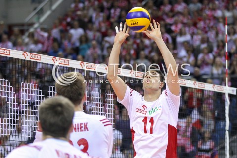  17.05.2016 KRAKOW (TAURON ARENA) <br />XIV MEMORIAL HUBERTA JERZEGO WAGNERA <br />MECZ POLSKA - BULGARIA ( MATCH POLAND - BULGARIA ) <br />N/Z FABIAN DRZYZGA SYLWETKA <br /> 