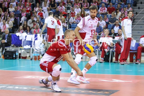  17.05.2016 KRAKOW (TAURON ARENA) <br />XIV MEMORIAL HUBERTA JERZEGO WAGNERA <br />MECZ POLSKA - BULGARIA ( MATCH POLAND - BULGARIA ) <br />N/Z PAWEL ZATORSKI MICHAL KUBIAK <br /> 