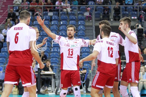  17.05.2016 KRAKOW (TAURON ARENA) <br />XIV MEMORIAL HUBERTA JERZEGO WAGNERA <br />MECZ POLSKA - BULGARIA ( MATCH POLAND - BULGARIA ) <br />N/Z MICHAL KUBIAK RADOSC EMOCJE <br /> 