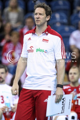 17.05.2016 KRAKOW (TAURON ARENA) <br />XIV MEMORIAL HUBERTA JERZEGO WAGNERA <br />MECZ POLSKA - BULGARIA ( MATCH POLAND - BULGARIA ) <br />N/Z STEPHANE ANTIGA - I TRENER ( HEAD COACH ) SYLWETKA <br /> 