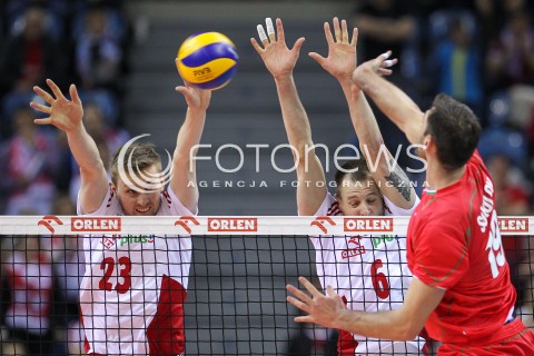  17.05.2016 KRAKOW (TAURON ARENA) <br />XIV MEMORIAL HUBERTA JERZEGO WAGNERA <br />MECZ POLSKA - BULGARIA ( MATCH POLAND - BULGARIA ) <br />N/Z MATEUSZ BIENIEK BARTOSZ KUREK <br /> 