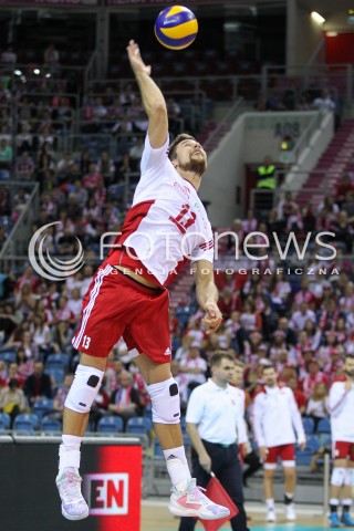 17.05.2016 KRAKOW (TAURON ARENA) <br />XIV MEMORIAL HUBERTA JERZEGO WAGNERA <br />MECZ POLSKA - BULGARIA ( MATCH POLAND - BULGARIA ) <br />N/Z MICHAL KUBIAK SYLWETKA ZAGRYWKA<br /> 