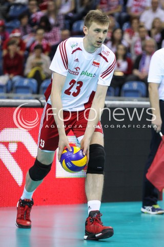  17.05.2016 KRAKOW (TAURON ARENA) <br />XIV MEMORIAL HUBERTA JERZEGO WAGNERA <br />MECZ POLSKA - BULGARIA ( MATCH POLAND - BULGARIA ) <br />N/Z MATEUSZ BIENIEK SYLWETKA <br /> 