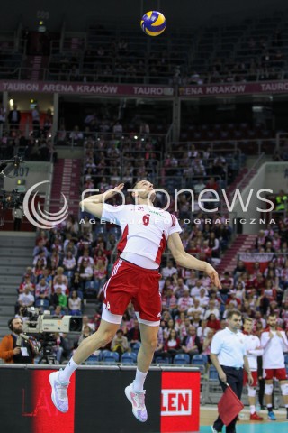  17.05.2016 KRAKOW (TAURON ARENA) <br />XIV MEMORIAL HUBERTA JERZEGO WAGNERA <br />MECZ POLSKA - BULGARIA ( MATCH POLAND - BULGARIA ) <br />N/Z BARTOSZ KUREK SYLWETKA ZAGRYWKA<br /> 