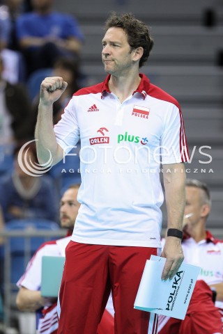  17.05.2016 KRAKOW (TAURON ARENA) <br />XIV MEMORIAL HUBERTA JERZEGO WAGNERA <br />MECZ POLSKA - BULGARIA ( MATCH POLAND - BULGARIA ) <br />N/Z STEPHANE ANTIGA - I TRENER ( HEAD COACH ) RADOSC EMOCJE SYLWETKA <br /> 