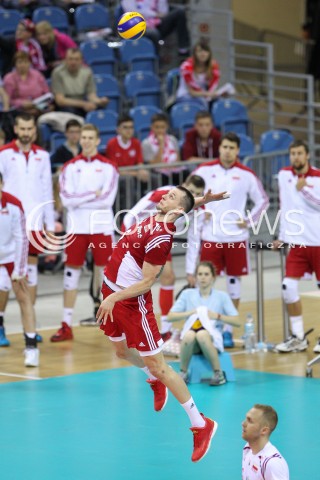  18.05.2016 KRAKOW (TAURON ARENA) <br />XIV MEMORIAL HUBERTA JERZEGO WAGNERA <br />MECZ POLSKA - BELGIA ( MATCH POLAND - BELGIUM ) <br />N/Z BARTOSZ KUREK SYLWETKA ZAGRYWKA<br /> 