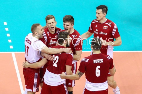  18.05.2016 KRAKOW (TAURON ARENA) <br />XIV MEMORIAL HUBERTA JERZEGO WAGNERA <br />MECZ POLSKA - BELGIA ( MATCH POLAND - BELGIUM ) <br />N/Z KAROL KLOS ARTUR SZALPUK RAFAL BUSZEK PAWEL ZATORSKI RADOSC EMOCJE <br /> 