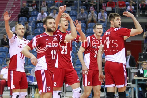  18.05.2016 KRAKOW (TAURON ARENA) <br />XIV MEMORIAL HUBERTA JERZEGO WAGNERA <br />MECZ POLSKA - BELGIA ( MATCH POLAND - BELGIUM ) <br />N/Z GRZEGORZ LOMACZ ARTUR SZALPUK PAWEL ZATORSKI KAROL KLOS RAFAL BUSZEK <br /> 