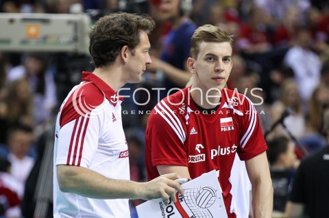  18.05.2016 KRAKOW (TAURON ARENA) <br />XIV MEMORIAL HUBERTA JERZEGO WAGNERA <br />MECZ POLSKA - BELGIA ( MATCH POLAND - BELGIUM ) <br />N/Z ARTUR SZALPUK STEPHANE ANTIGA - I TRENER ( HEAD COACH ) <br /> 