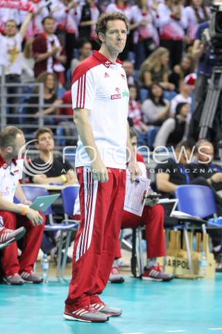  18.05.2016 KRAKOW (TAURON ARENA) <br />XIV MEMORIAL HUBERTA JERZEGO WAGNERA <br />MECZ POLSKA - BELGIA ( MATCH POLAND - BELGIUM ) <br />N/Z STEPHANE ANTIGA - I TRENER ( HEAD COACH ) SYLWETKA <br /> 
