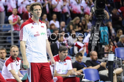  18.05.2016 KRAKOW (TAURON ARENA) <br />XIV MEMORIAL HUBERTA JERZEGO WAGNERA <br />MECZ POLSKA - BELGIA ( MATCH POLAND - BELGIUM ) <br />N/Z STEPHANE ANTIGA - I TRENER ( HEAD COACH ) SYLWETKA <br /> 