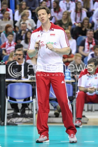  18.05.2016 KRAKOW (TAURON ARENA) <br />XIV MEMORIAL HUBERTA JERZEGO WAGNERA <br />MECZ POLSKA - BELGIA ( MATCH POLAND - BELGIUM ) <br />N/Z STEPHANE ANTIGA - I TRENER ( HEAD COACH ) SYLWETKA <br /> 