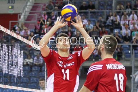  18.05.2016 KRAKOW (TAURON ARENA) <br />XIV MEMORIAL HUBERTA JERZEGO WAGNERA <br />MECZ POLSKA - BELGIA ( MATCH POLAND - BELGIUM ) <br />N/Z FABIAN DRZYZGA MARCIN MOZDZONEK <br /> 
