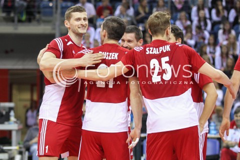  18.05.2016 KRAKOW (TAURON ARENA) <br />XIV MEMORIAL HUBERTA JERZEGO WAGNERA <br />MECZ POLSKA - BELGIA ( MATCH POLAND - BELGIUM ) <br />N/Z PIOTR NOWAKOWSKI RADOSC EMOCJE POWROT PO KONTUZJI<br /> 
