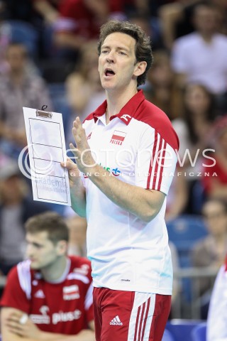  18.05.2016 KRAKOW (TAURON ARENA) <br />XIV MEMORIAL HUBERTA JERZEGO WAGNERA <br />MECZ POLSKA - BELGIA ( MATCH POLAND - BELGIUM ) <br />N/Z STEPHANE ANTIGA - I TRENER ( HEAD COACH ) SYLWETKA <br /> 