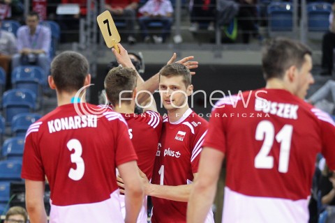  18.05.2016 KRAKOW (TAURON ARENA) <br />XIV MEMORIAL HUBERTA JERZEGO WAGNERA <br />MECZ POLSKA - BELGIA ( MATCH POLAND - BELGIUM ) <br />N/Z PIOTR NOWAKOWSKI POWROT PO KONTUZJI WCHODZI NA BOISKO<br /> 